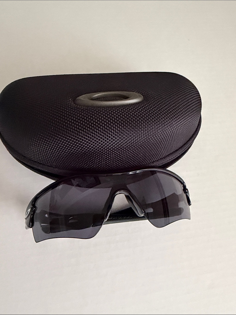 Oakley Black Shield Sunglasses with Black Hard Case